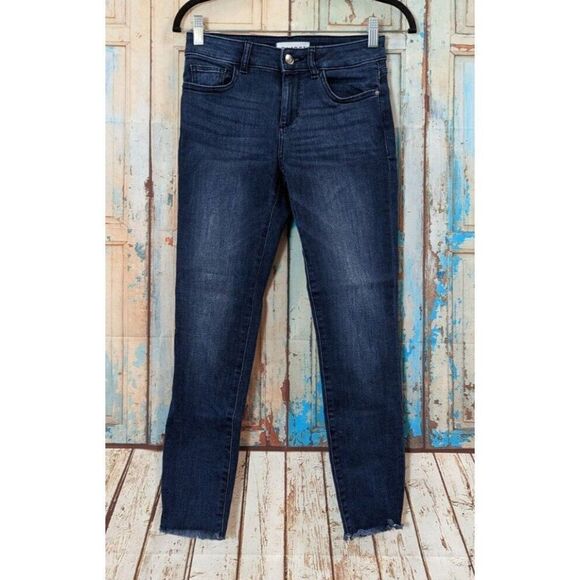 DL1961 Womens Size 24 Blue Florence Instasculp Mid Rise Denim Cropped Jeans - Picture 1 of 9
